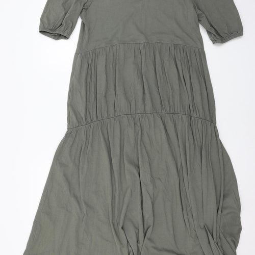 Zara Womens Green  Jersey T-Shirt Dress  Size L