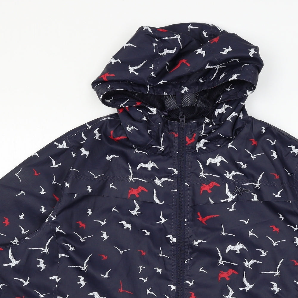 Maine Womens Blue   Parka Coat Size 20  - Bird Print