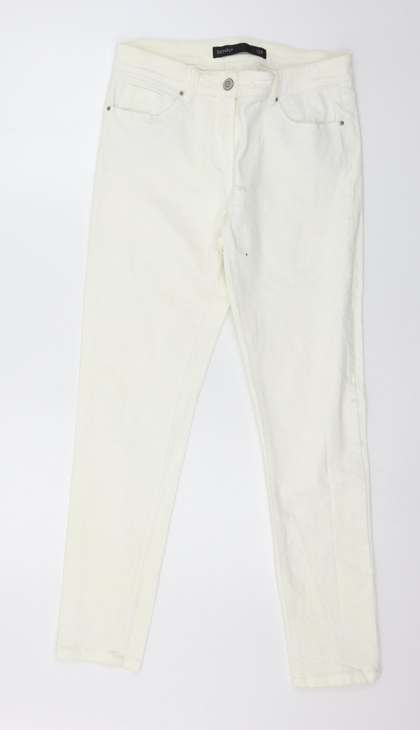 NEXT Womens White  Denim Straight Jeans Size 12 L29 in