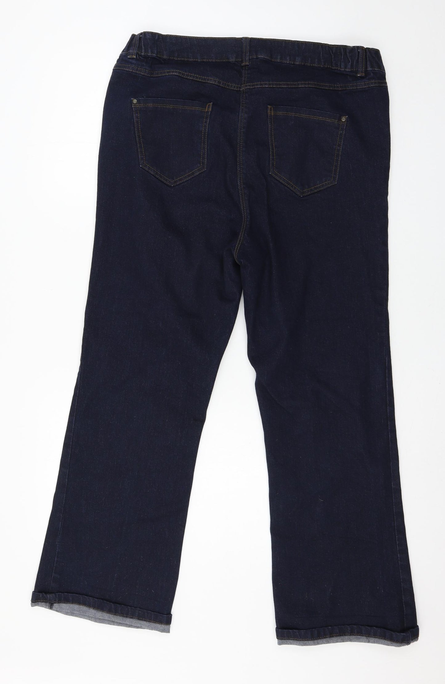 M&Co Womens Blue  Denim Wide-Leg Jeans Size 22 L27 in