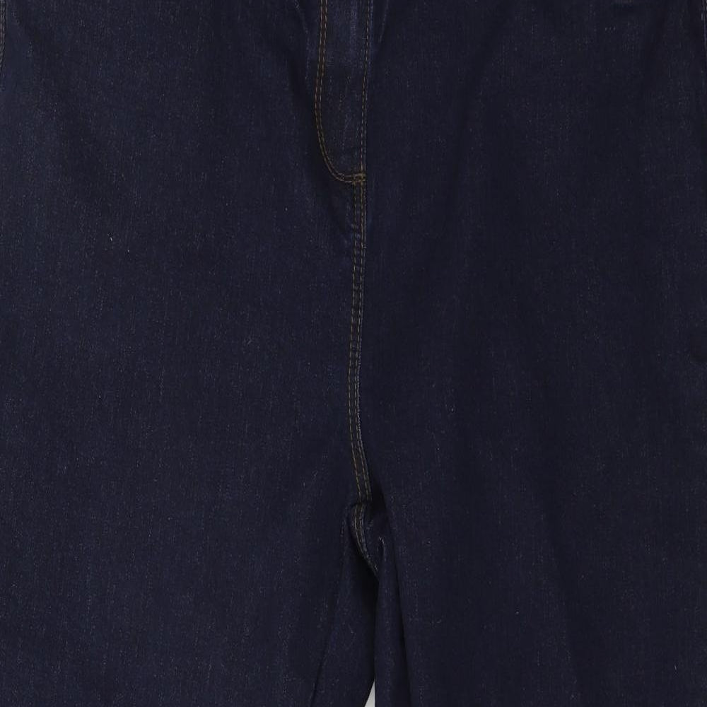 M&Co Womens Blue  Denim Wide-Leg Jeans Size 22 L27 in