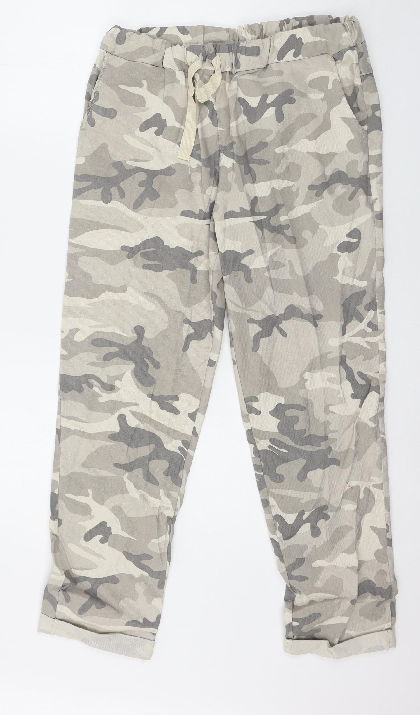 Paris Womens Grey Camouflage Jersey Trousers  Size 2XL L26 in