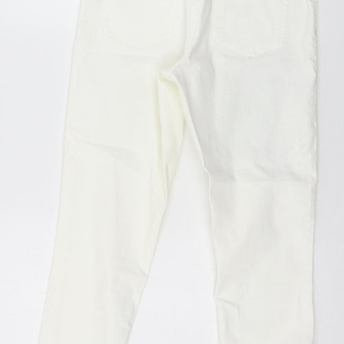 New Look Womens White  Denim Cropped Jeans Size 12 L25 in