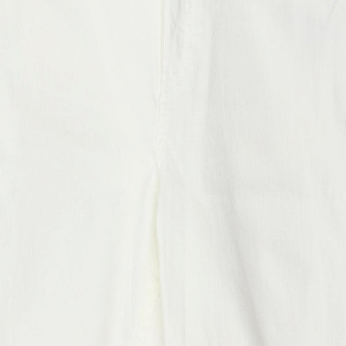 New Look Womens White  Denim Cropped Jeans Size 12 L25 in