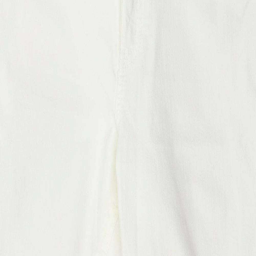 New Look Womens White  Denim Cropped Jeans Size 12 L25 in