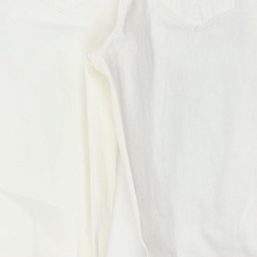 New Look Womens White  Denim Cropped Jeans Size 12 L25 in