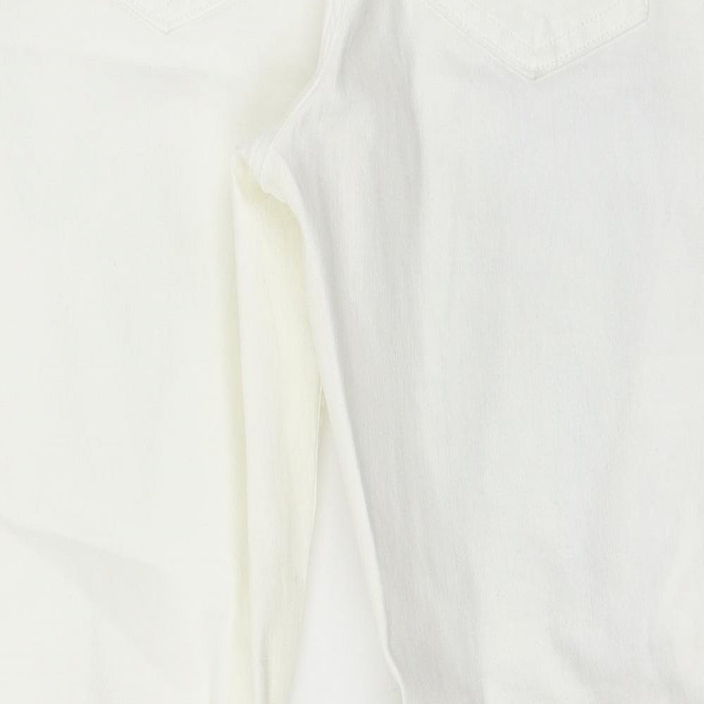 New Look Womens White  Denim Cropped Jeans Size 12 L25 in