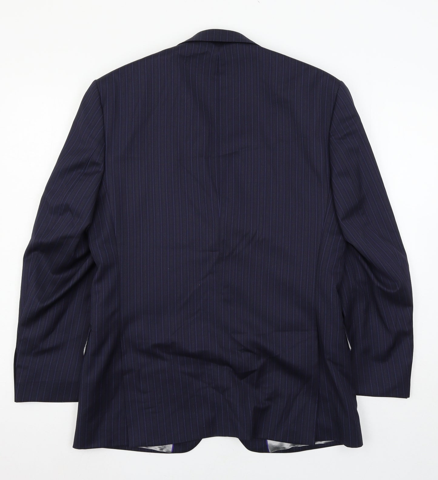 The Label Mens Blue Striped  Jacket Suit Jacket Size M