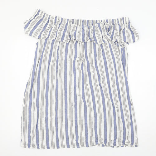 Papaya Womens Blue Striped  A-Line  Size 18