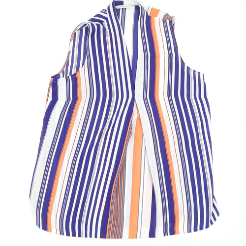 Asda George Womens Multicoloured Striped  Basic Blouse Size 14