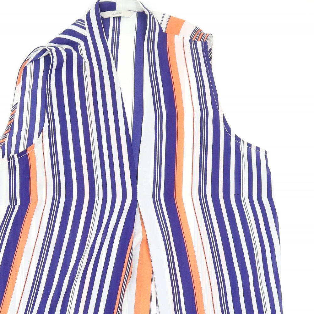 Asda George Womens Multicoloured Striped  Basic Blouse Size 14