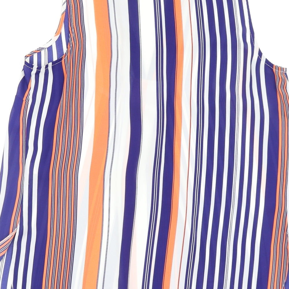 Asda George Womens Multicoloured Striped  Basic Blouse Size 14