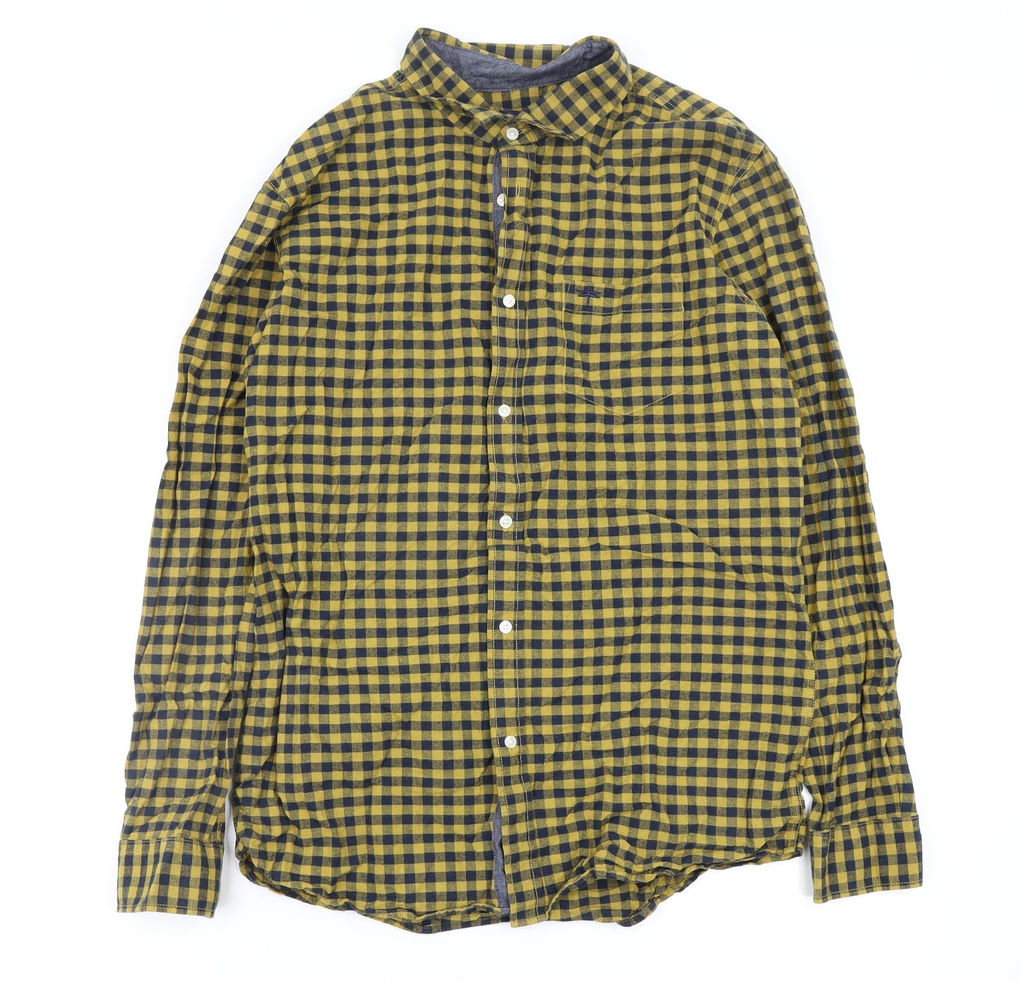 Easy Mens Multicoloured Check   Button-Up Size M