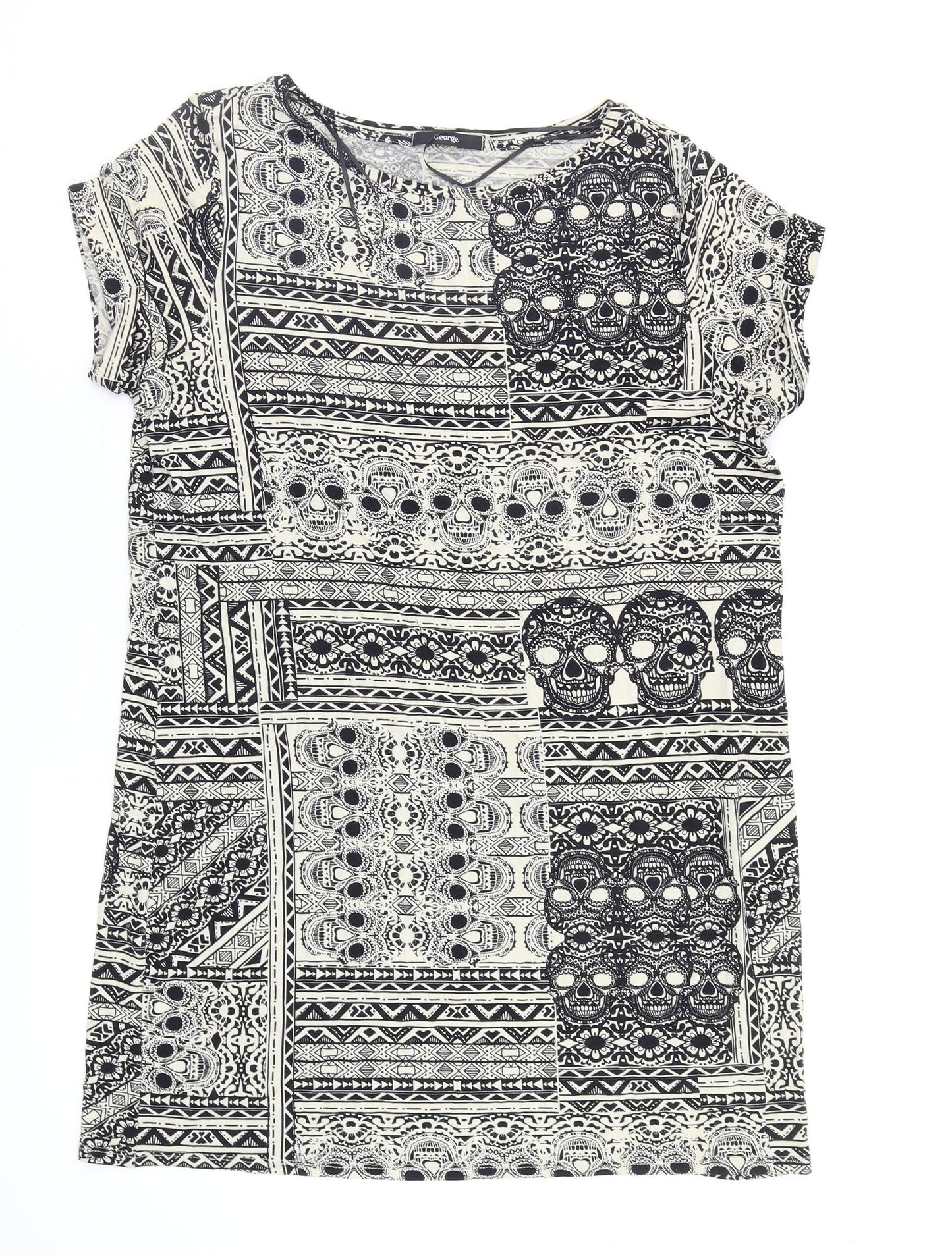 Asda George Womens Multicoloured Geometric  Basic T-Shirt Size 18