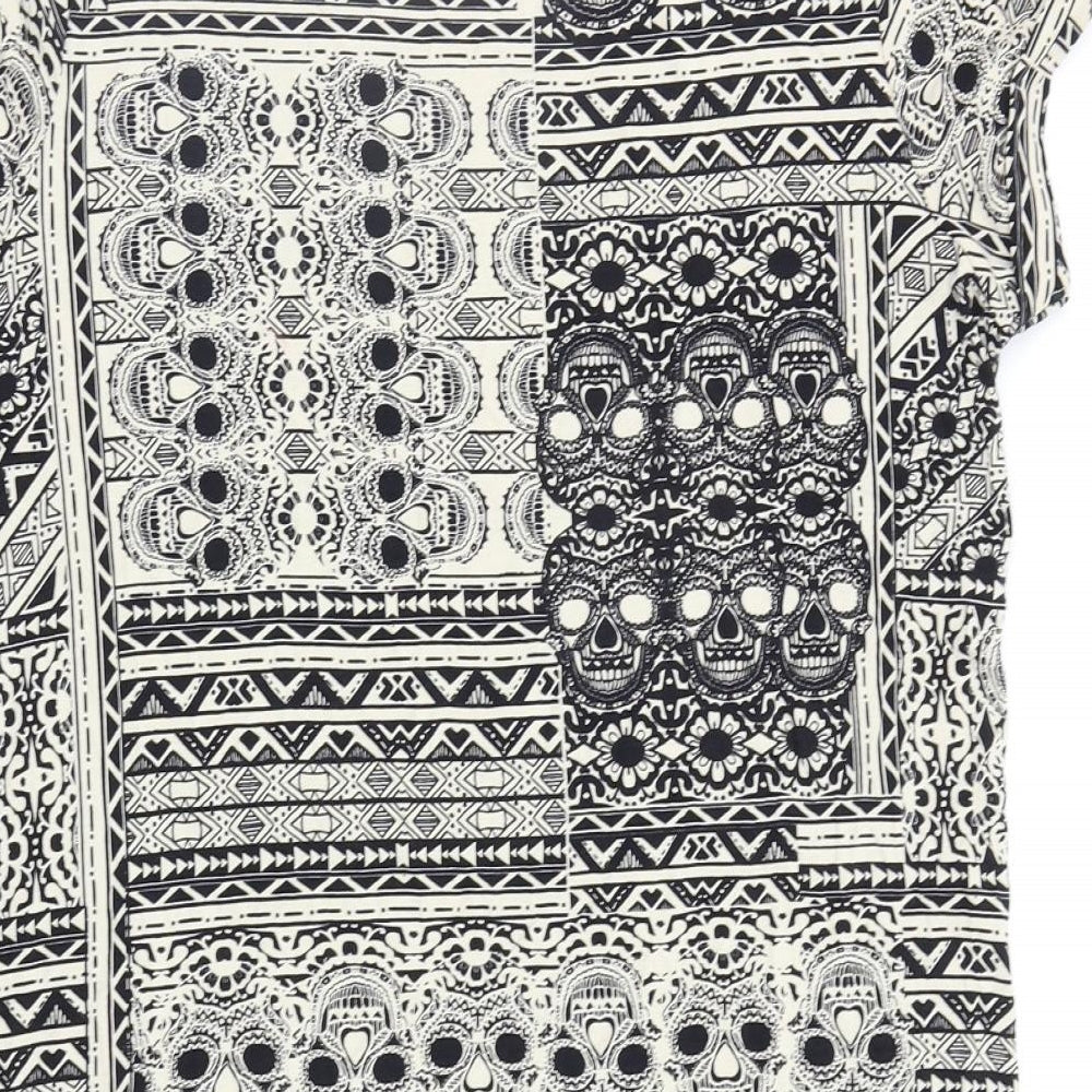 Asda George Womens Multicoloured Geometric  Basic T-Shirt Size 18