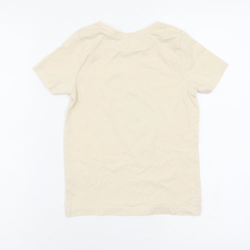 Asda George Boys Beige Animal Print  Basic T-Shirt Size 6-7 Years