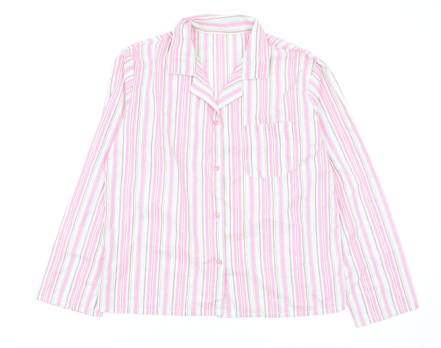Asda George Womens Multicoloured Striped  Top Pyjama Top Size 12