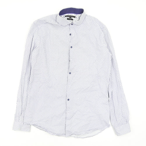 Politix Mens Multicoloured Geometric   Button-Up Size L