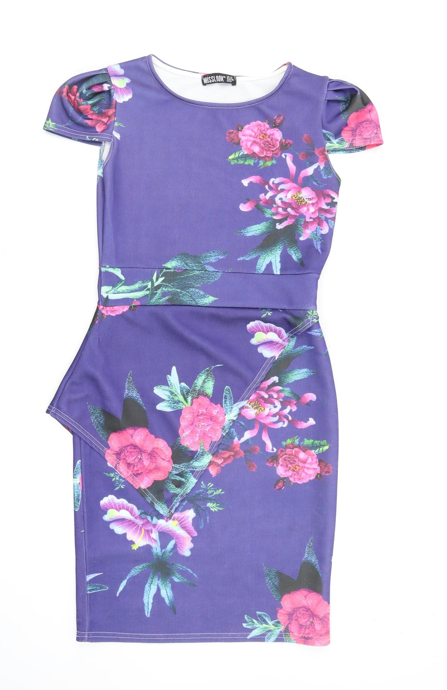 MissLook Womens Purple Floral  Fit & Flare  Size 10
