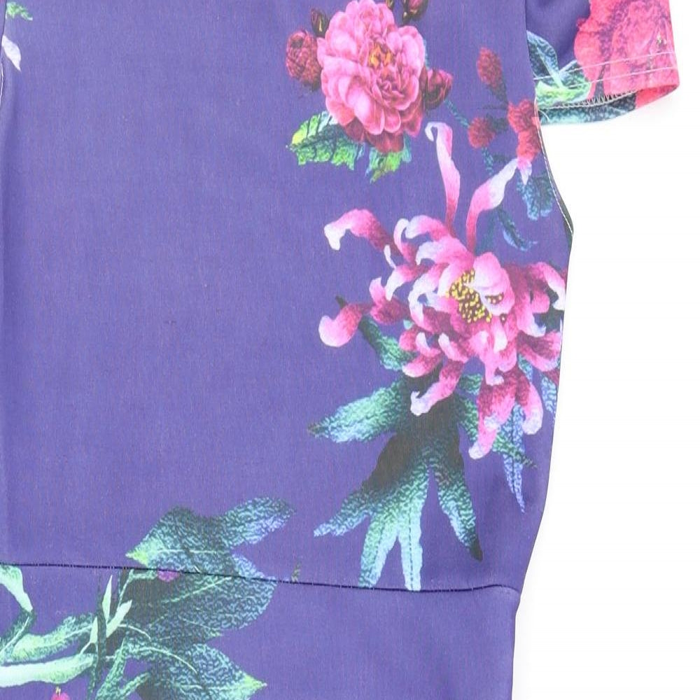 MissLook Womens Purple Floral  Fit & Flare  Size 10