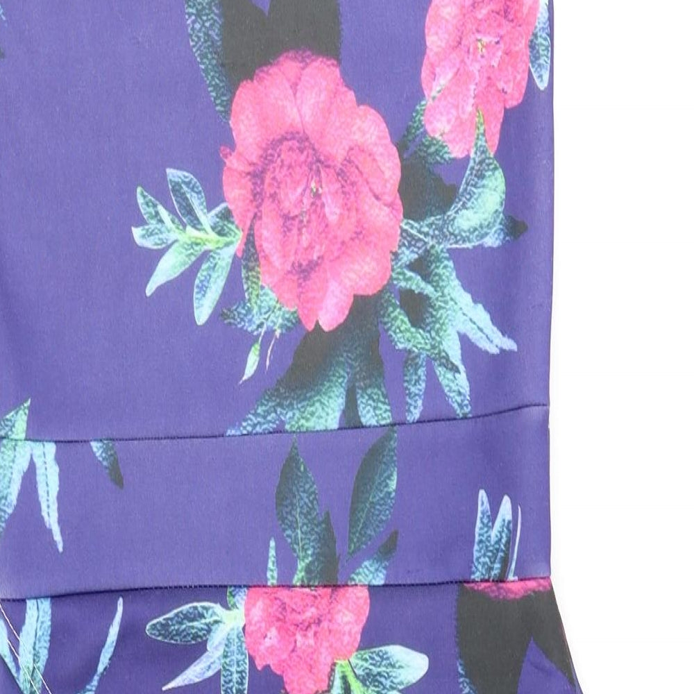MissLook Womens Purple Floral  Fit & Flare  Size 10