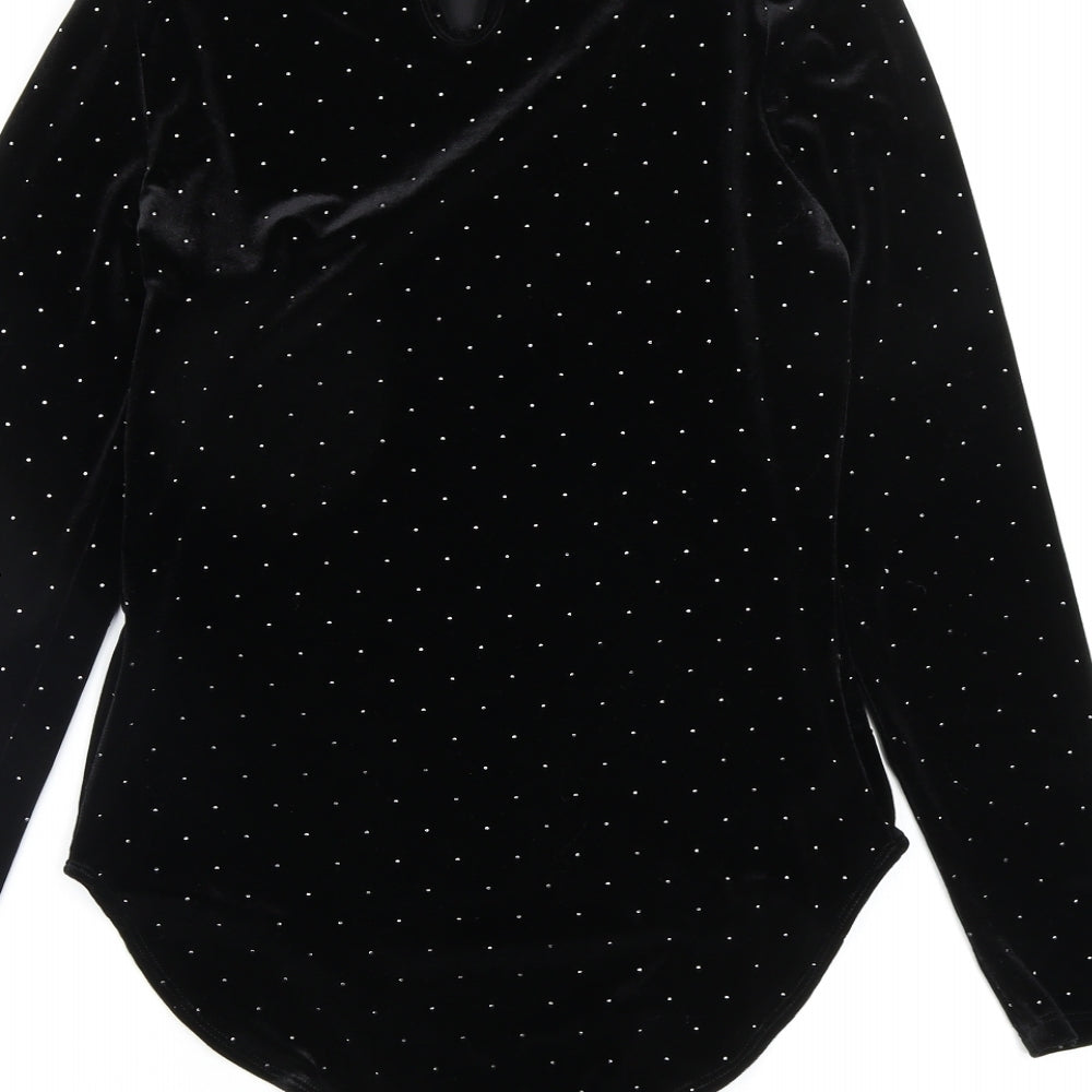 Primark Womens Black Polka Dot  Bodysuit One-Piece Size 12