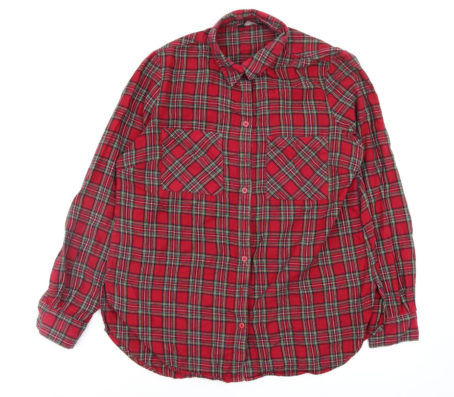 New Look Womens Multicoloured Check  Basic Button-Up Size 12