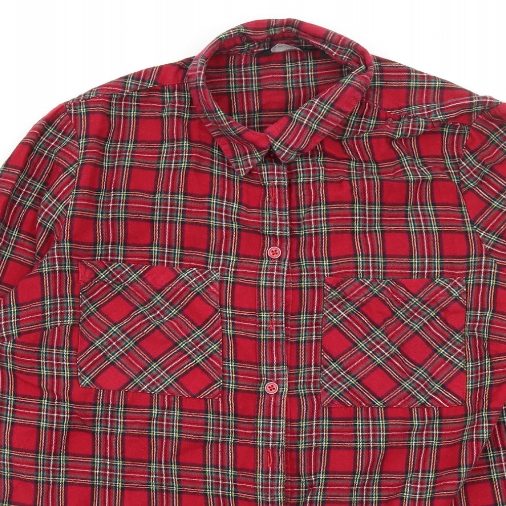 New Look Womens Multicoloured Check  Basic Button-Up Size 12