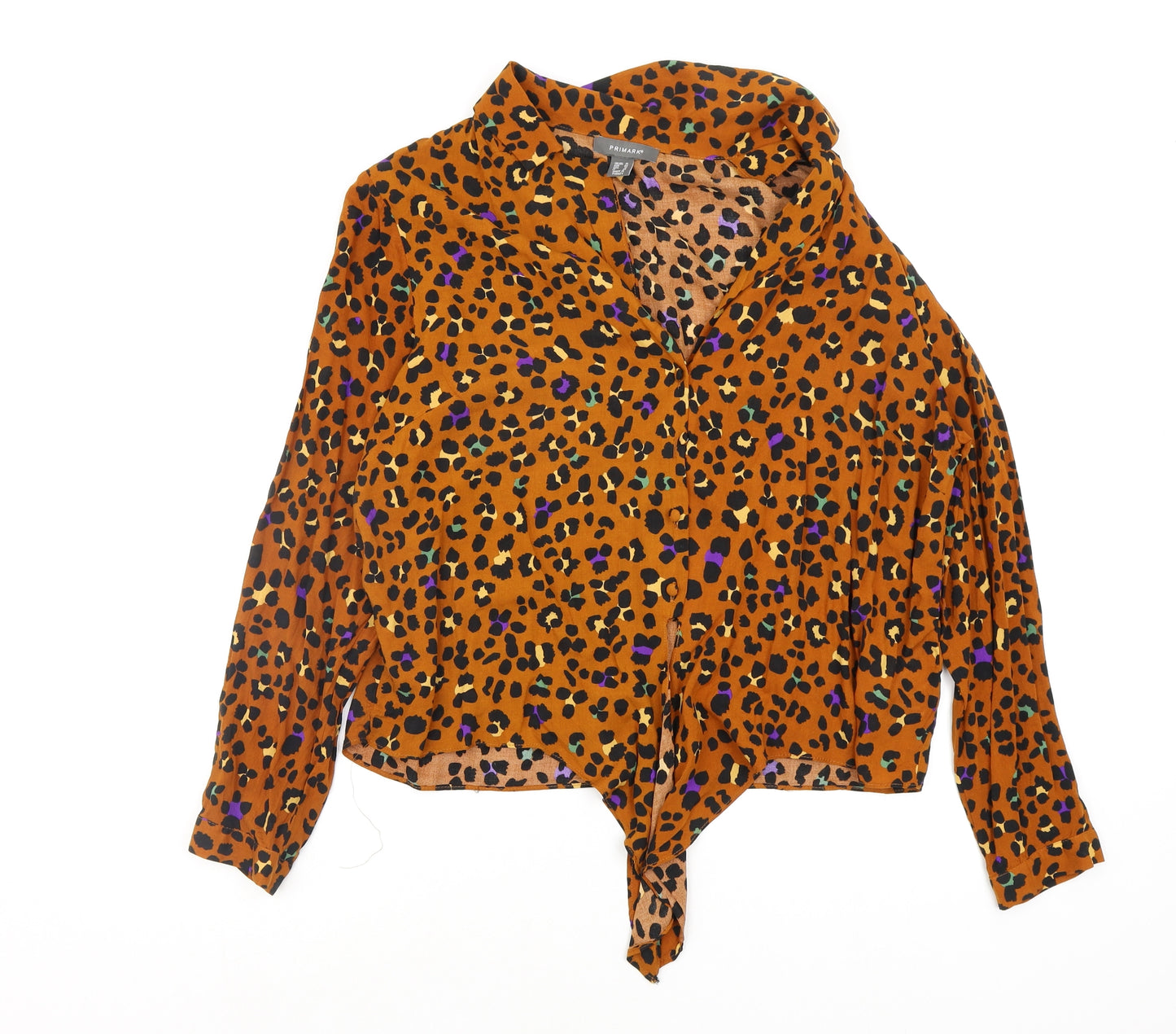 Primark Womens Multicoloured Animal Print  Basic Button-Up Size 16