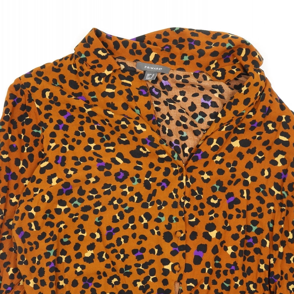 Primark Womens Multicoloured Animal Print  Basic Button-Up Size 16