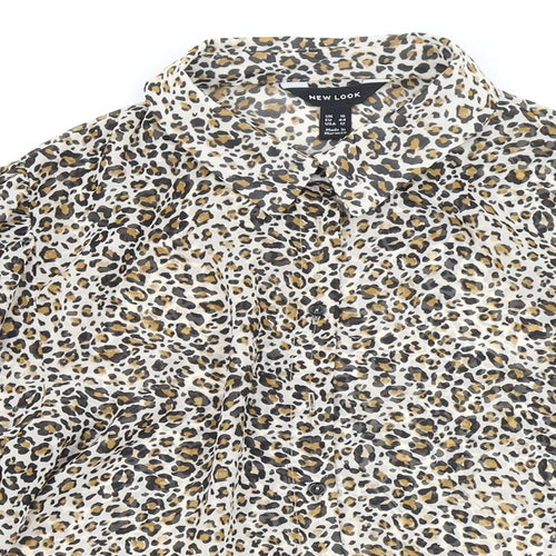 Primark Womens Multicoloured Animal Print  Basic Button-Up Size 16