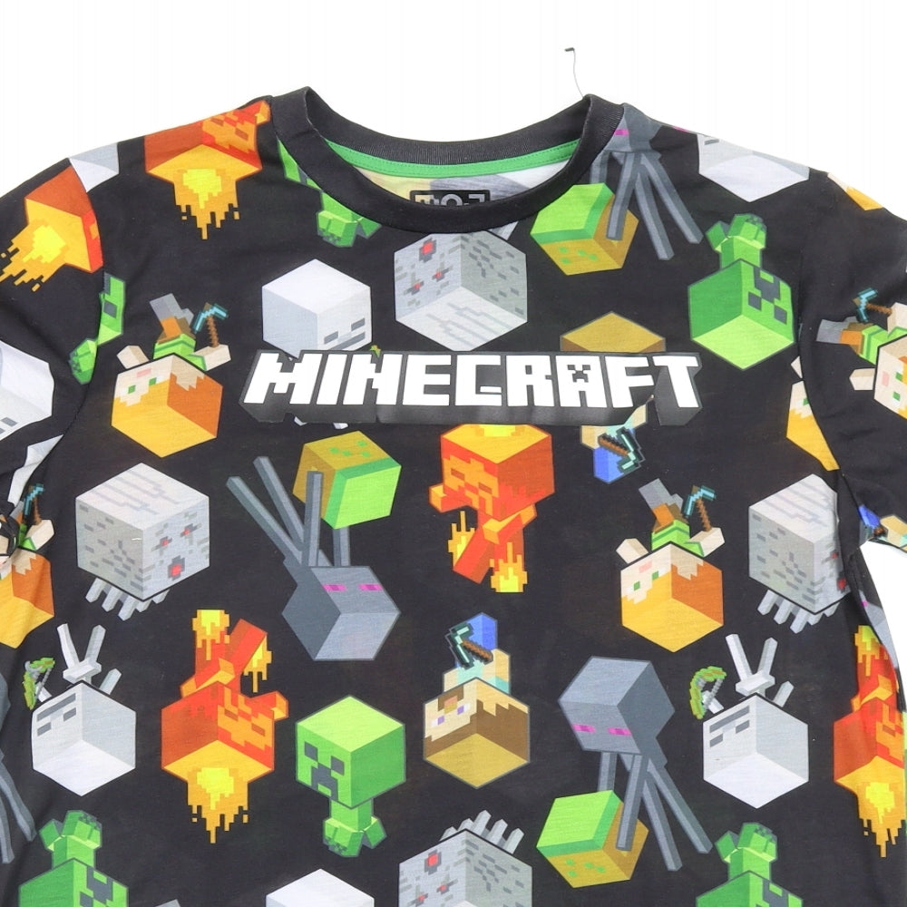 Mojang Boys Multicoloured Geometric  Basic T-Shirt Size 12-13 Years  - minecraft