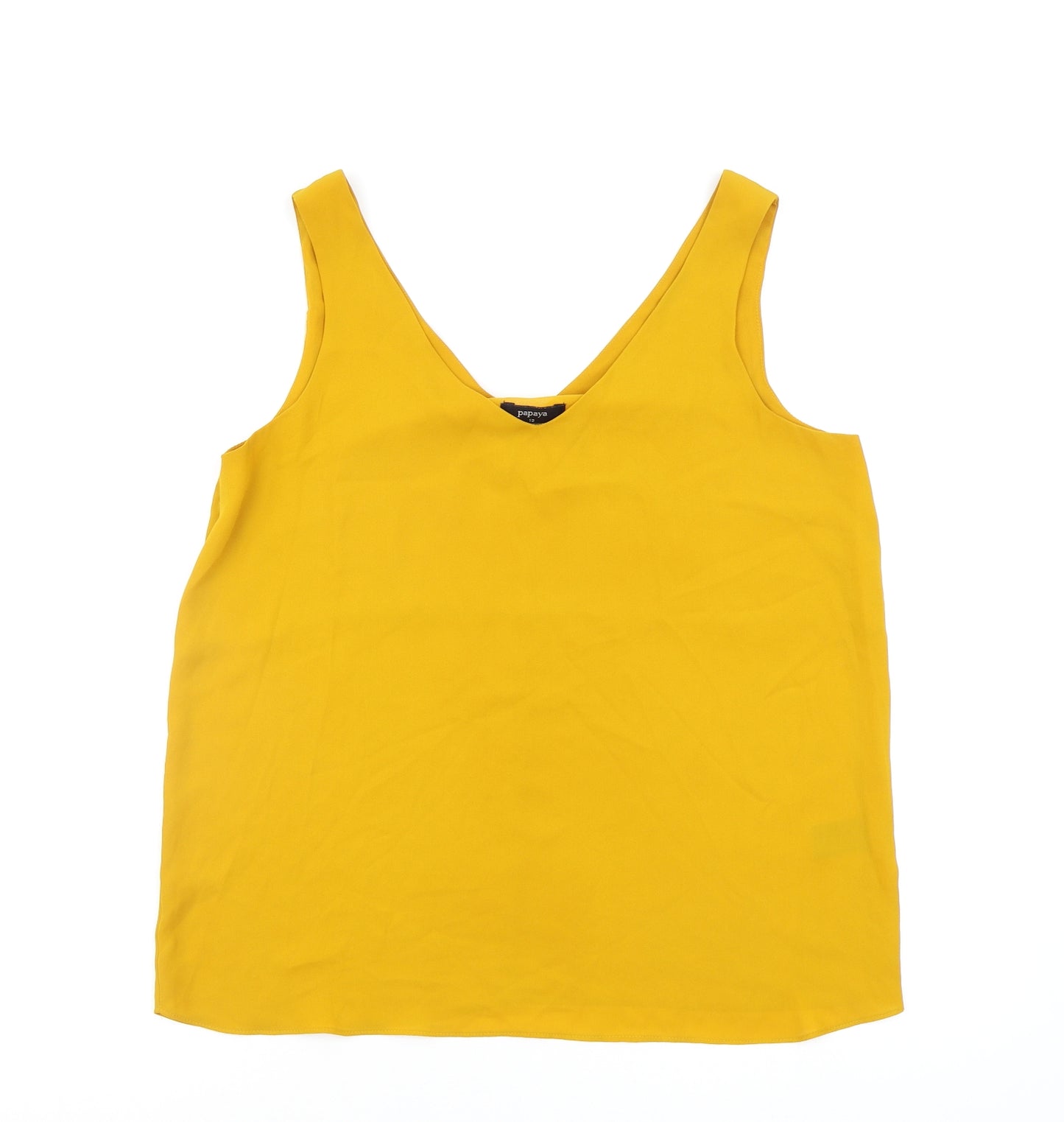 Papaya Womens Yellow   Basic Blouse Size 12