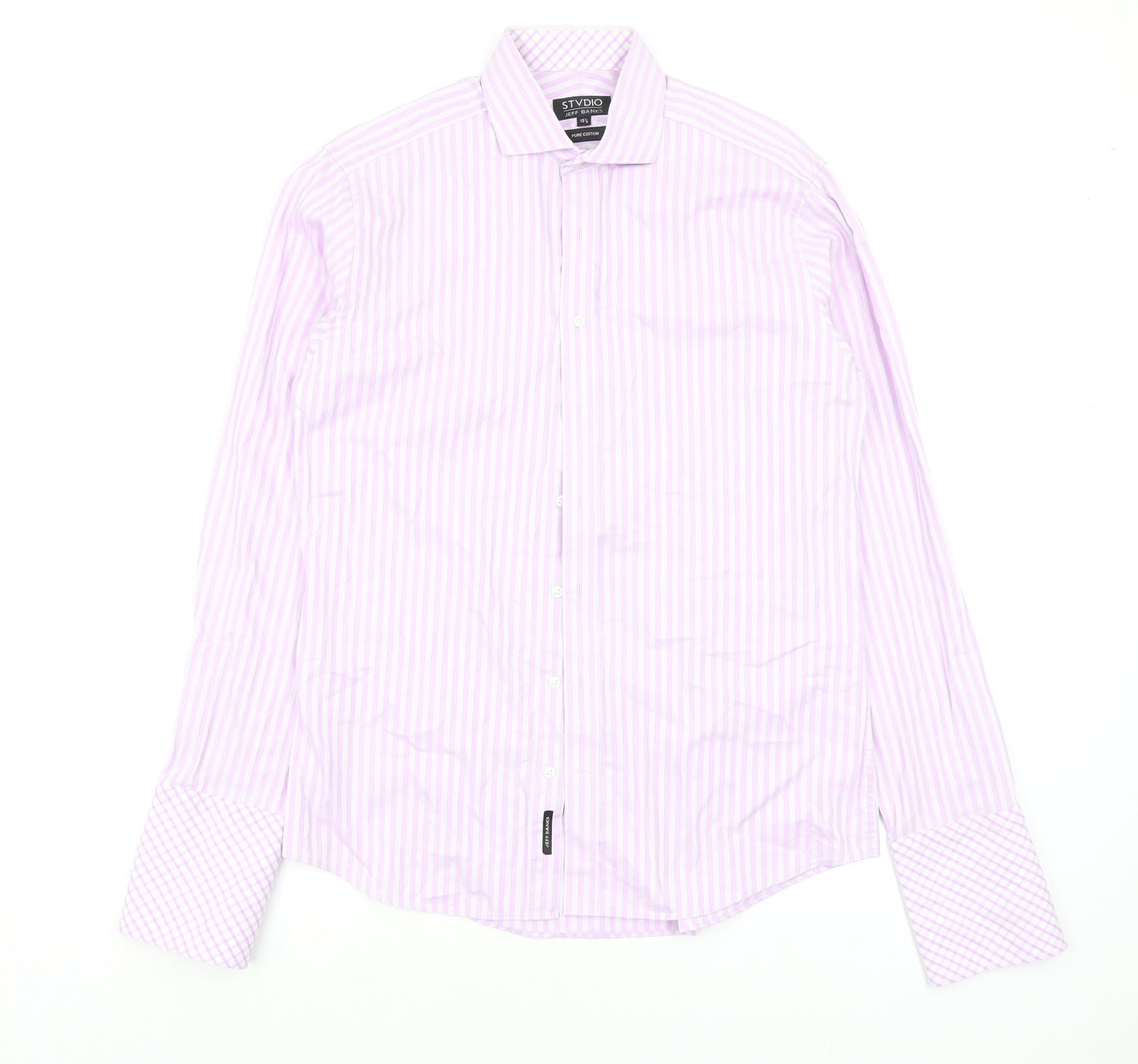 Jeff Banks Mens Multicoloured Striped   Dress Shirt Size 15.5
