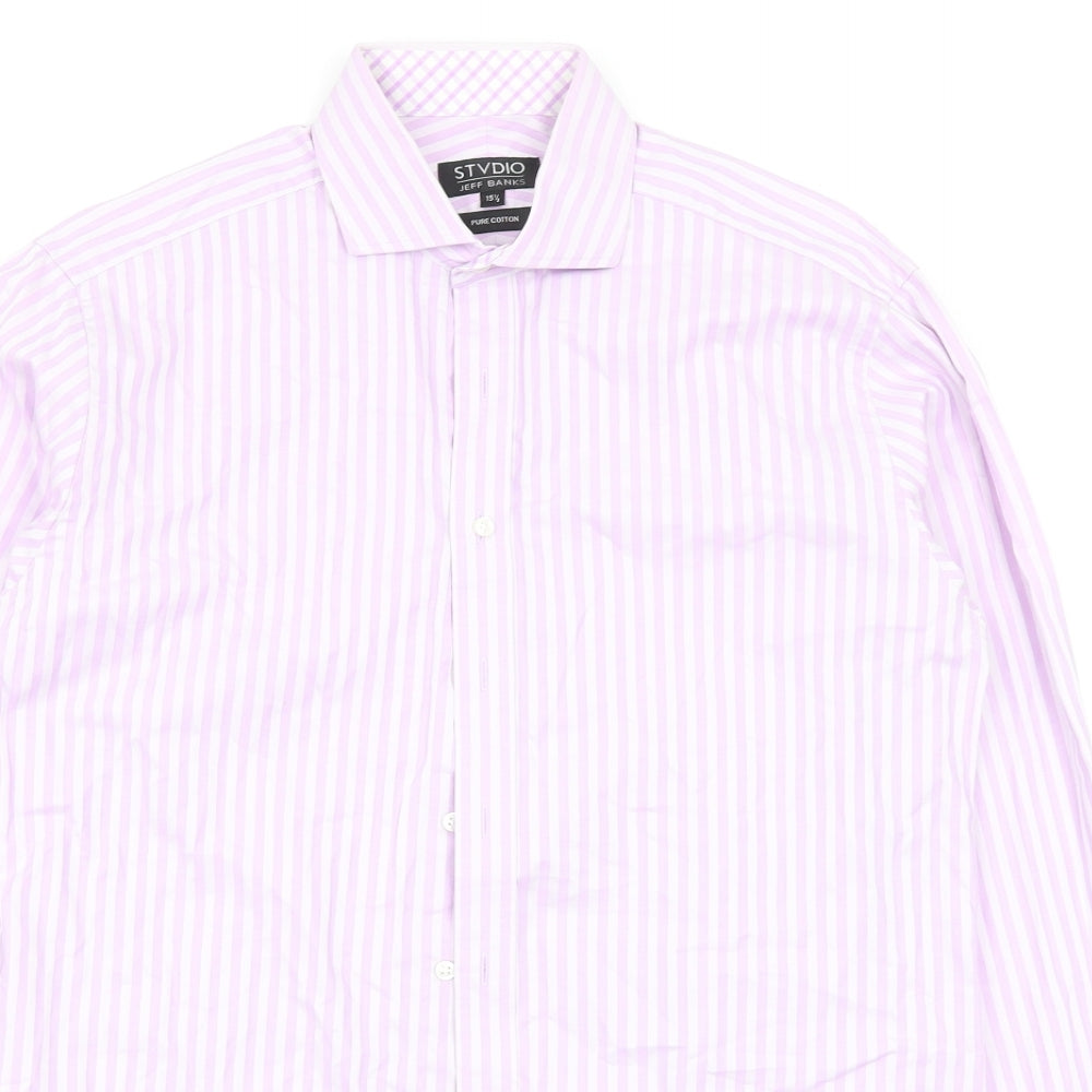 Jeff Banks Mens Multicoloured Striped   Dress Shirt Size 15.5