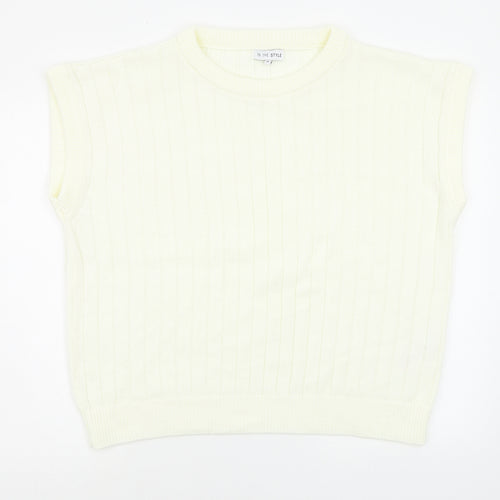 In the Style Womens White   Pullover Jumper Size 14