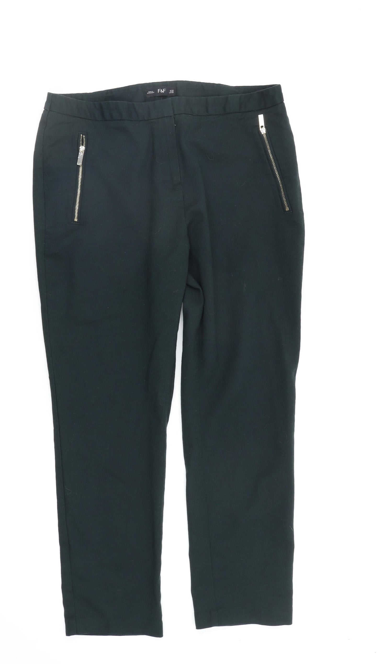 F&F Womens Black   Trousers  Size 14 L26 in