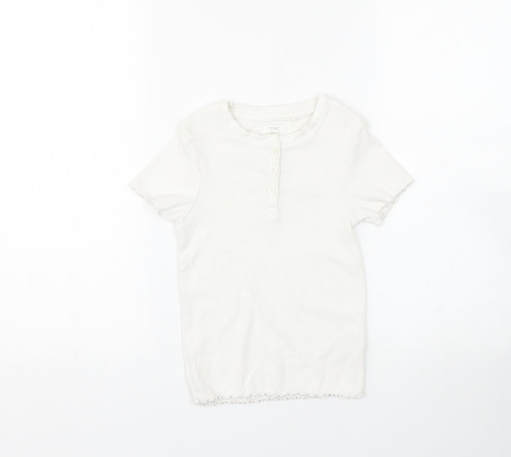 NEXT Girls White   Basic T-Shirt Size 6 Years