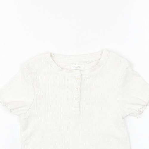 NEXT Girls White   Basic T-Shirt Size 6 Years