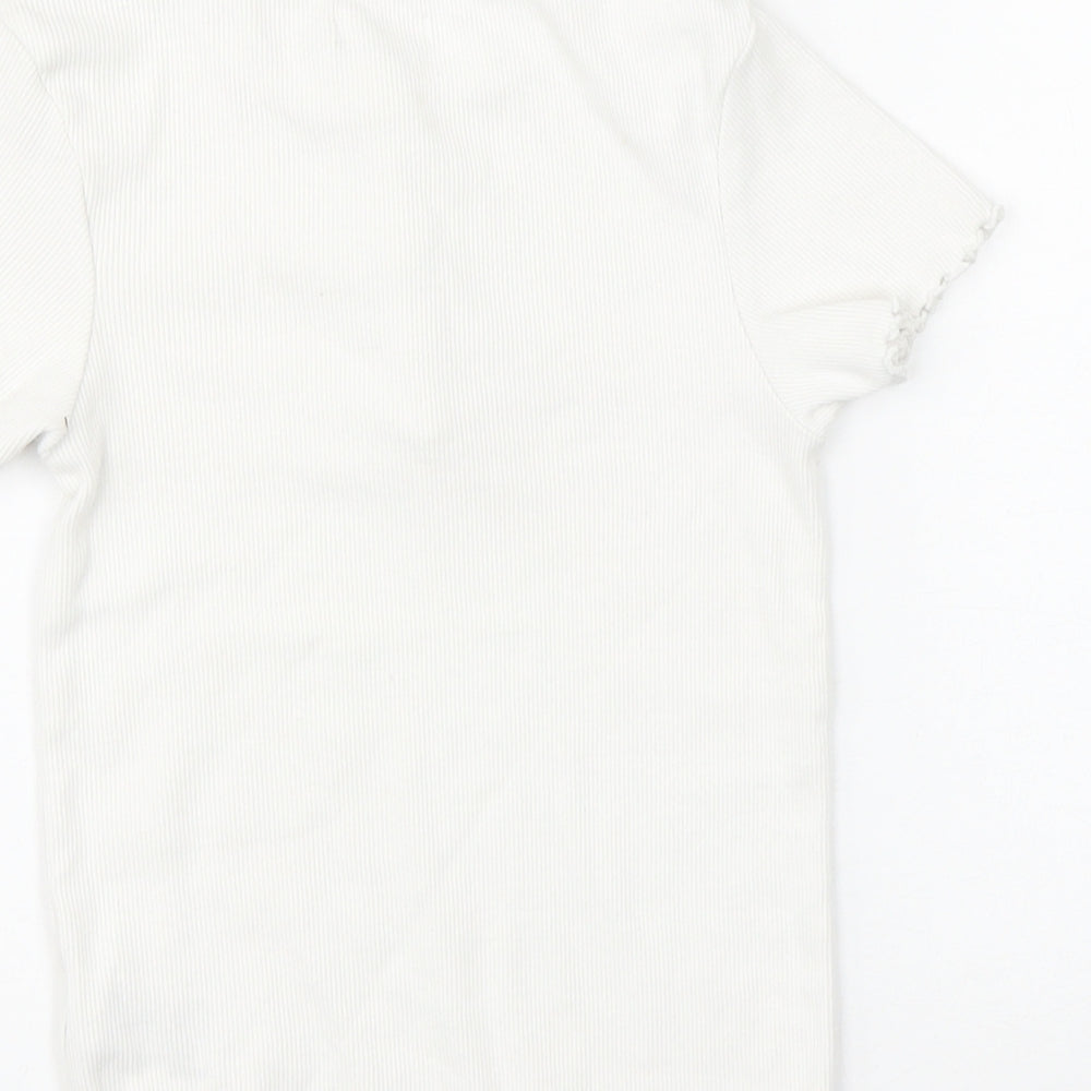 NEXT Girls White   Basic T-Shirt Size 6 Years