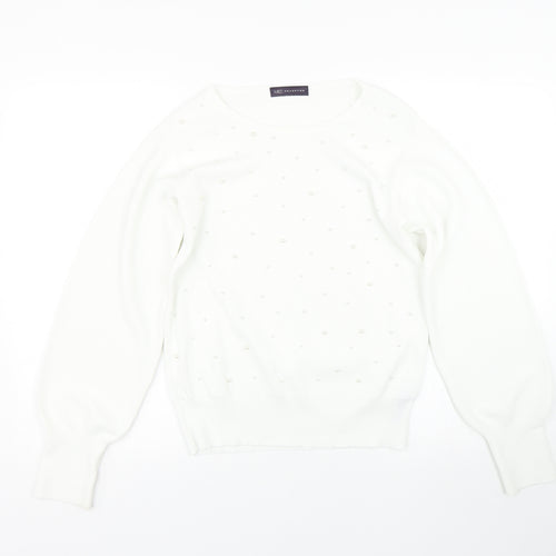 M&S Womens White   Pullover Jumper Size 12
