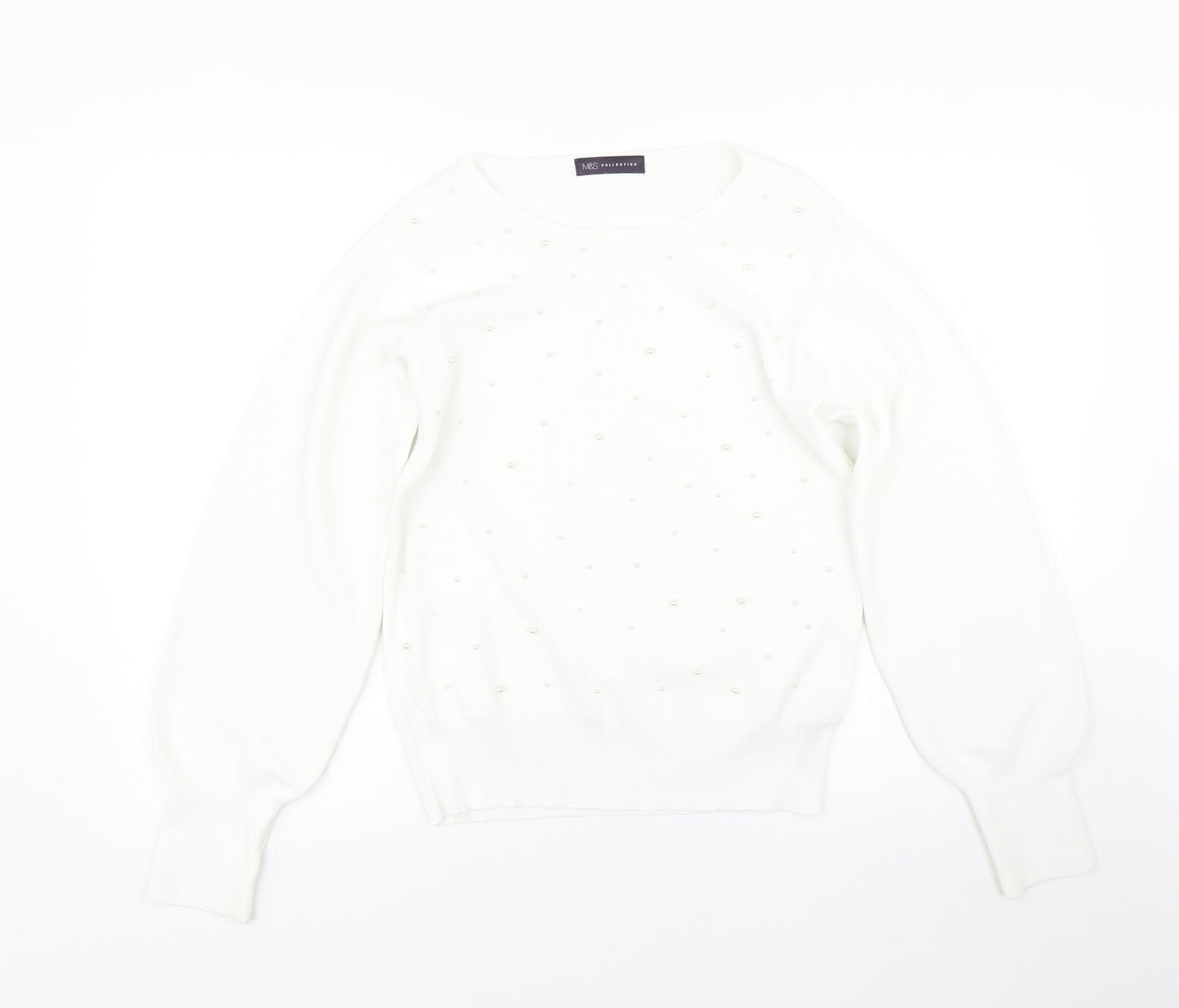 M&S Womens White   Pullover Jumper Size 12
