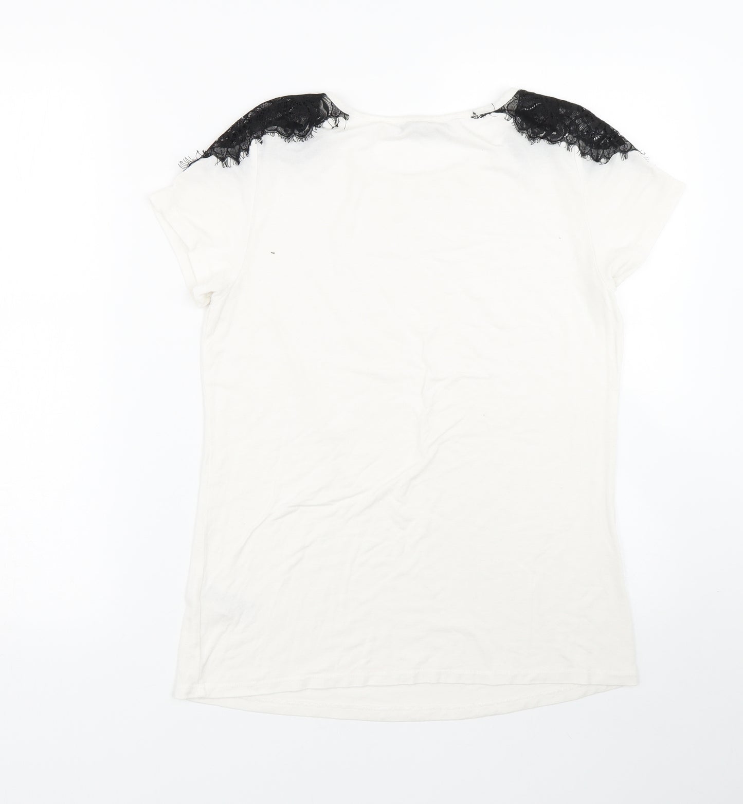 Very Womens White   Basic T-Shirt Size 12