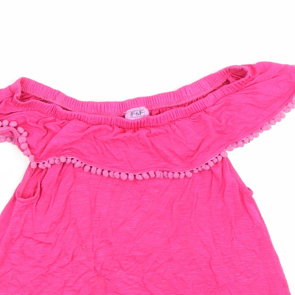 F&F Girls Pink   Basic T-Shirt Size 7-8 Years