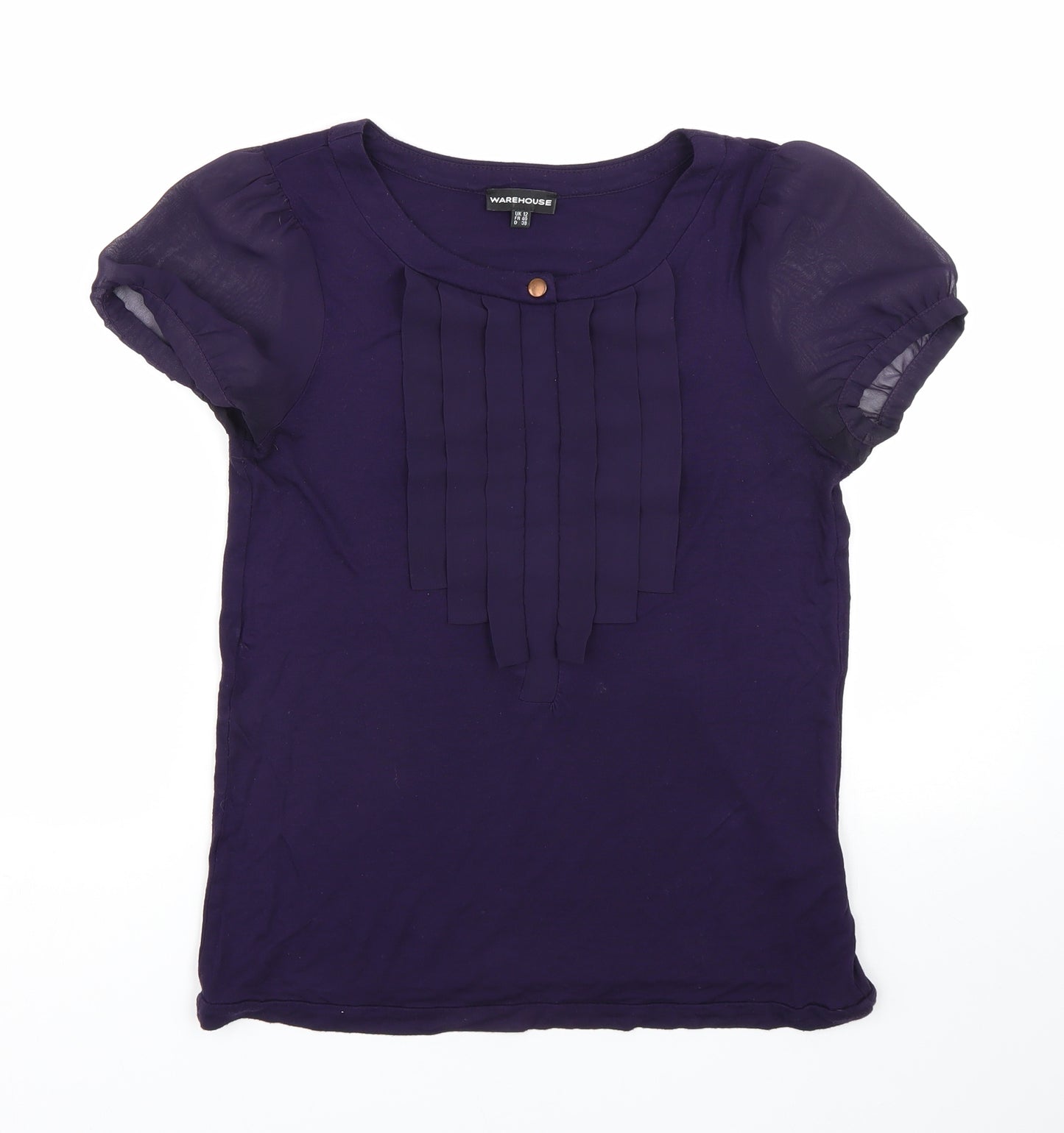 Warehouse Womens Purple   Basic T-Shirt Size 12