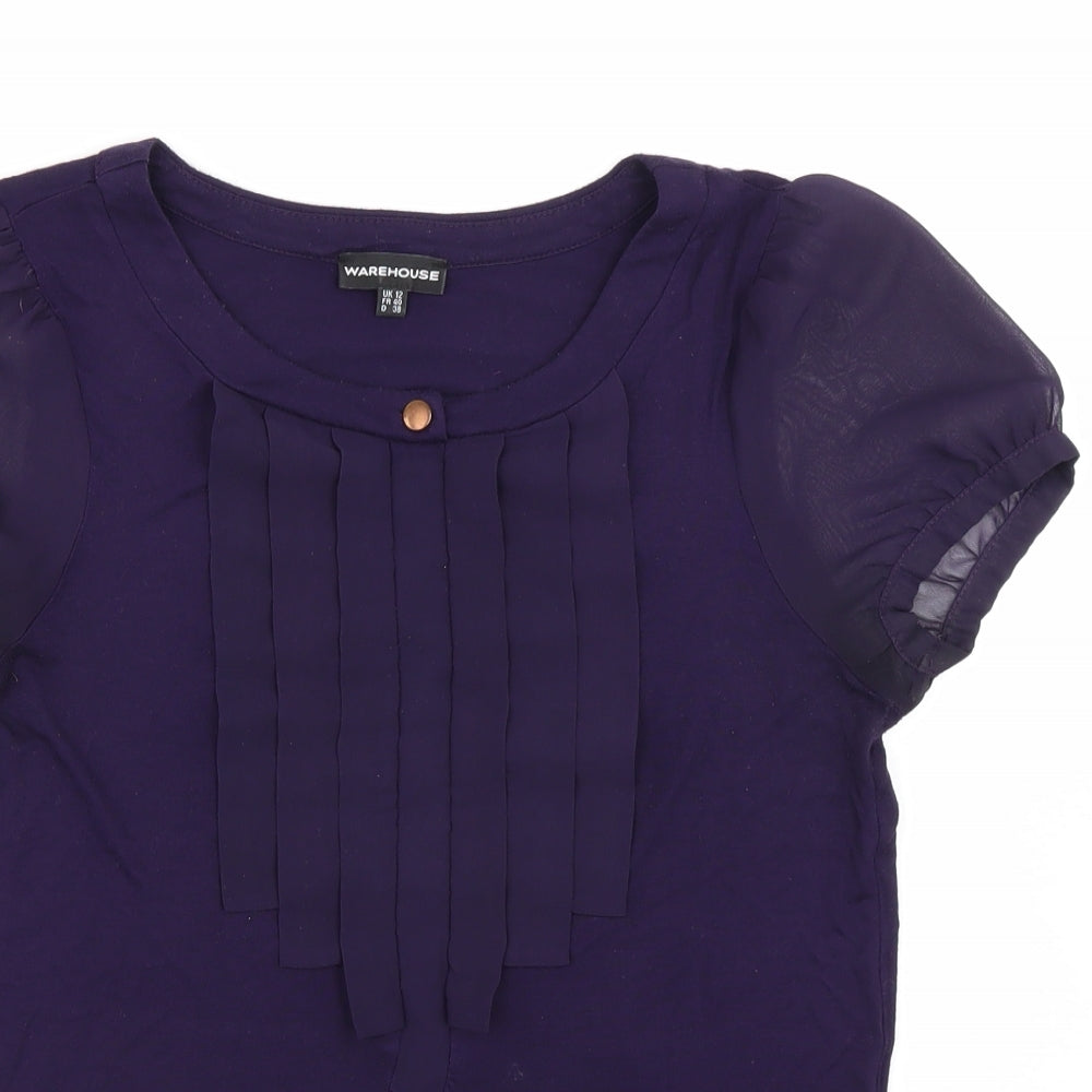 Warehouse Womens Purple   Basic T-Shirt Size 12