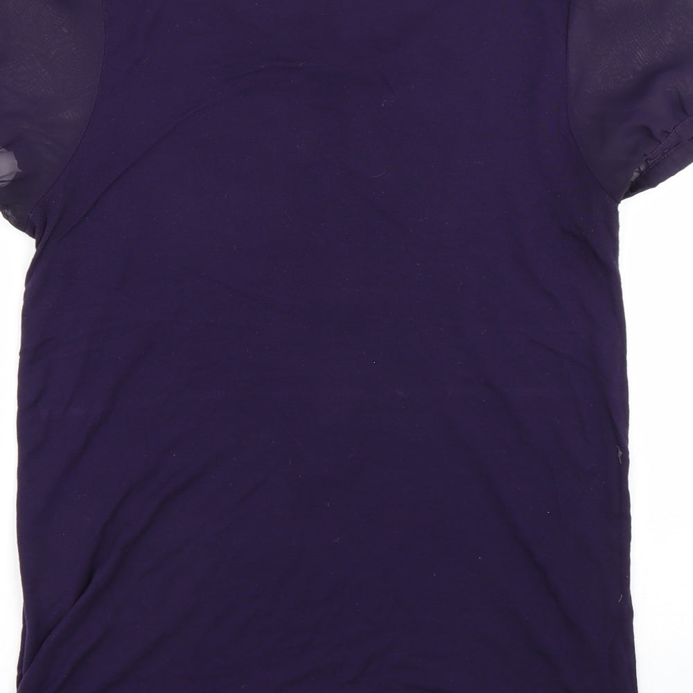 Warehouse Womens Purple   Basic T-Shirt Size 12