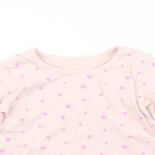 George Girls Pink Polka Dot  Basic T-Shirt Size 6-9 Months