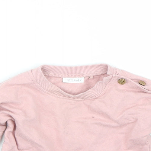 NEXT Girls Pink   Pullover Jumper Size 6-9 Months