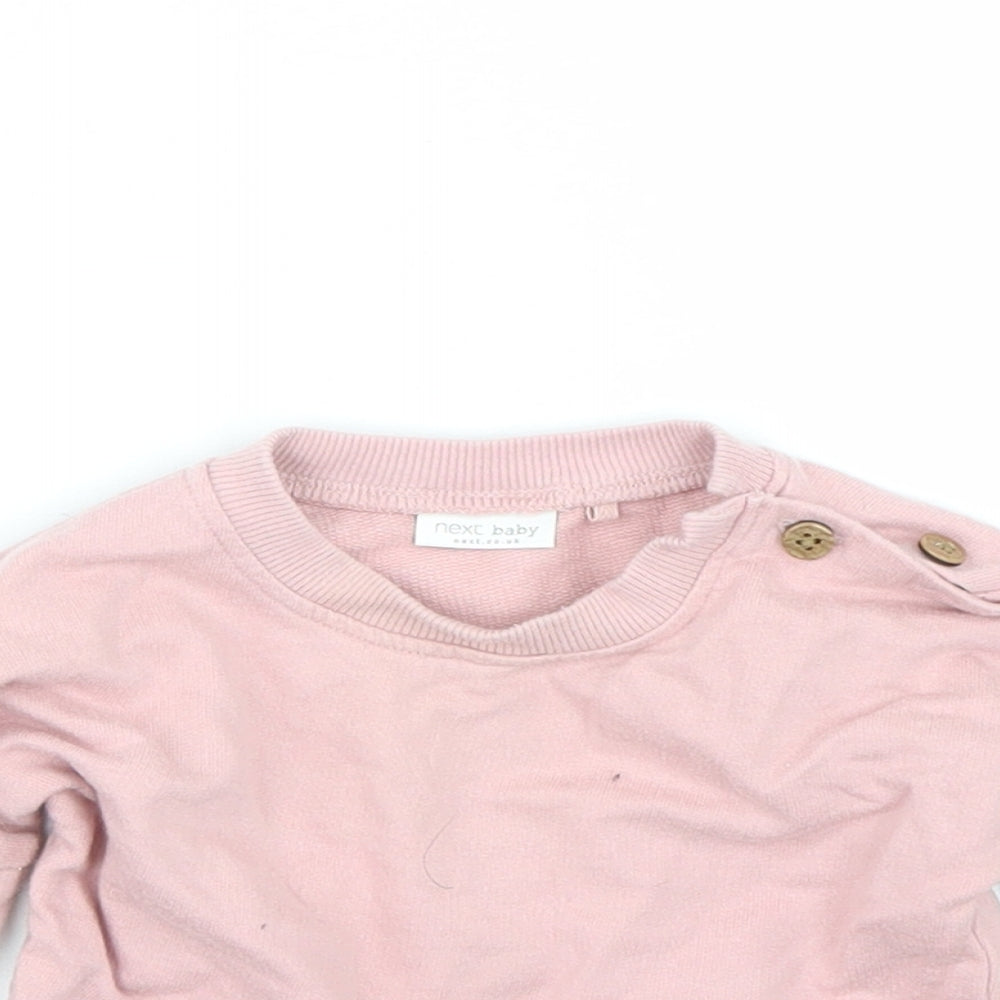 NEXT Girls Pink   Pullover Jumper Size 6-9 Months